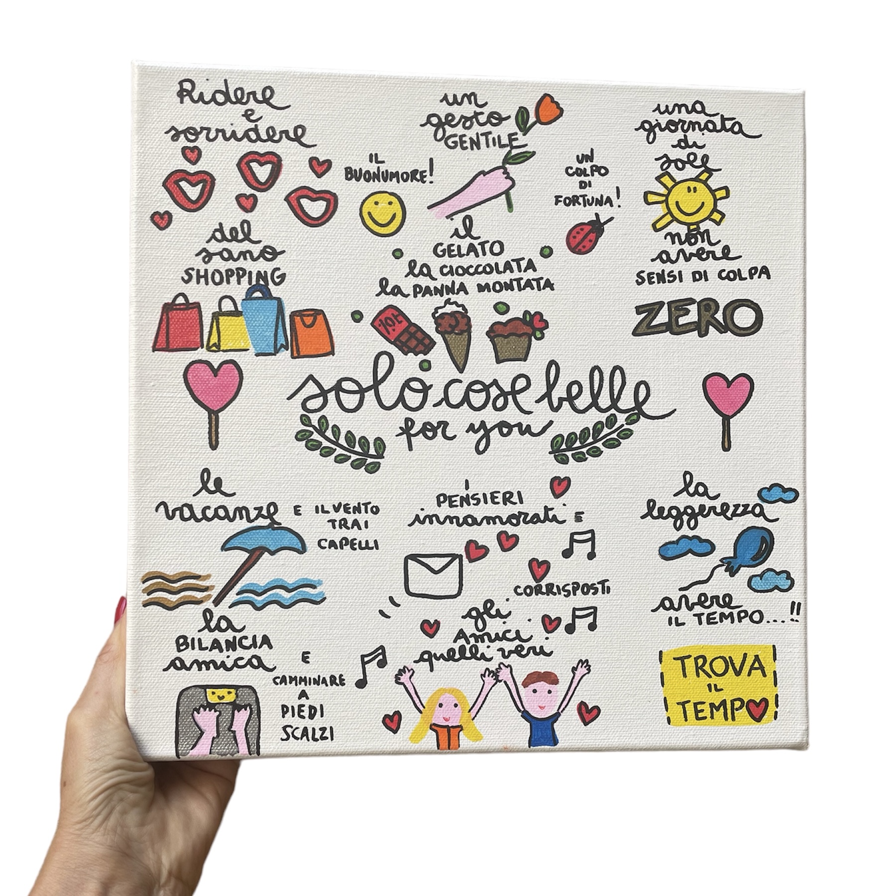 Solo cose belle -cm.30x30- Shortlovemessage