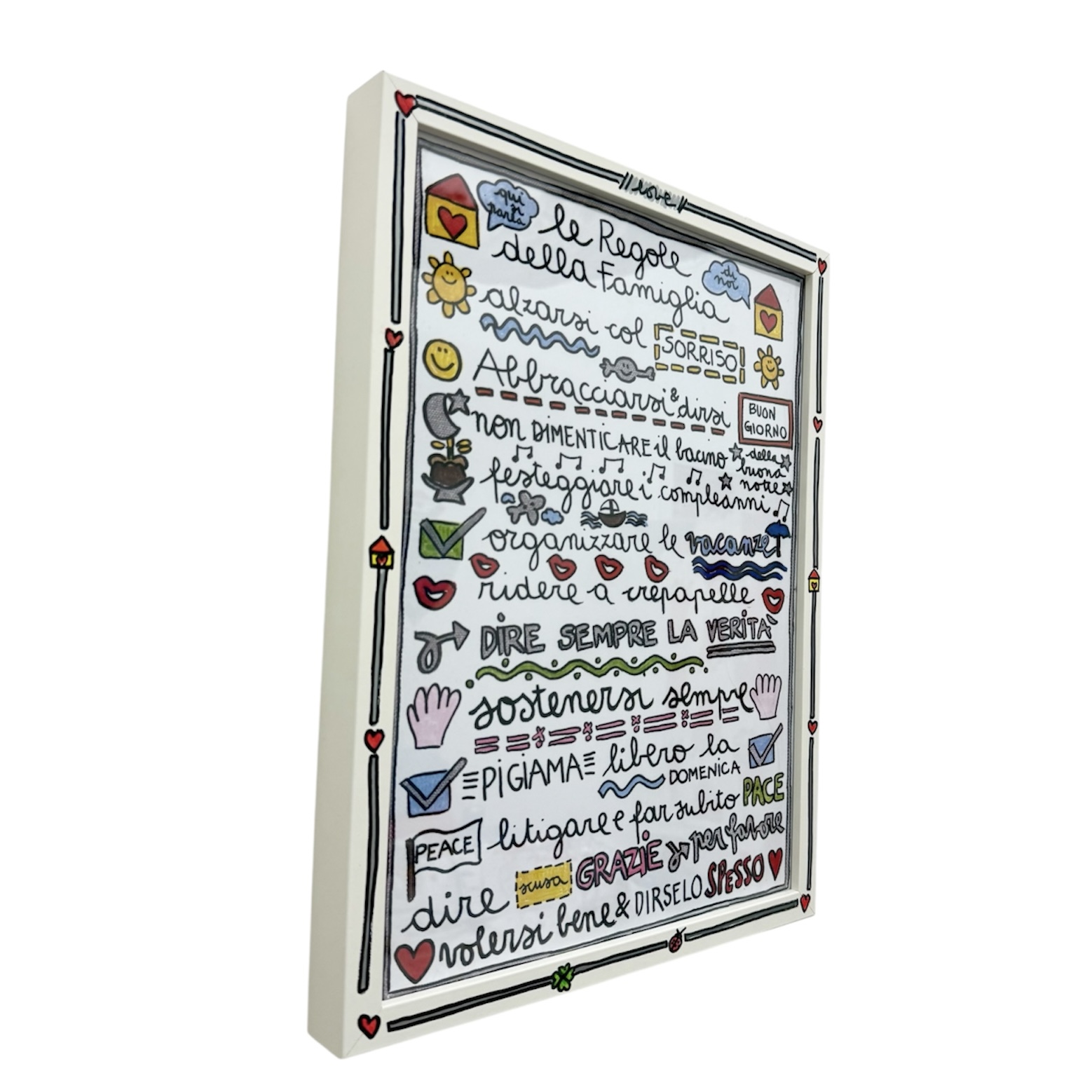 Regole della famiglia con cornice decorata cm.30x40 - immagine 3