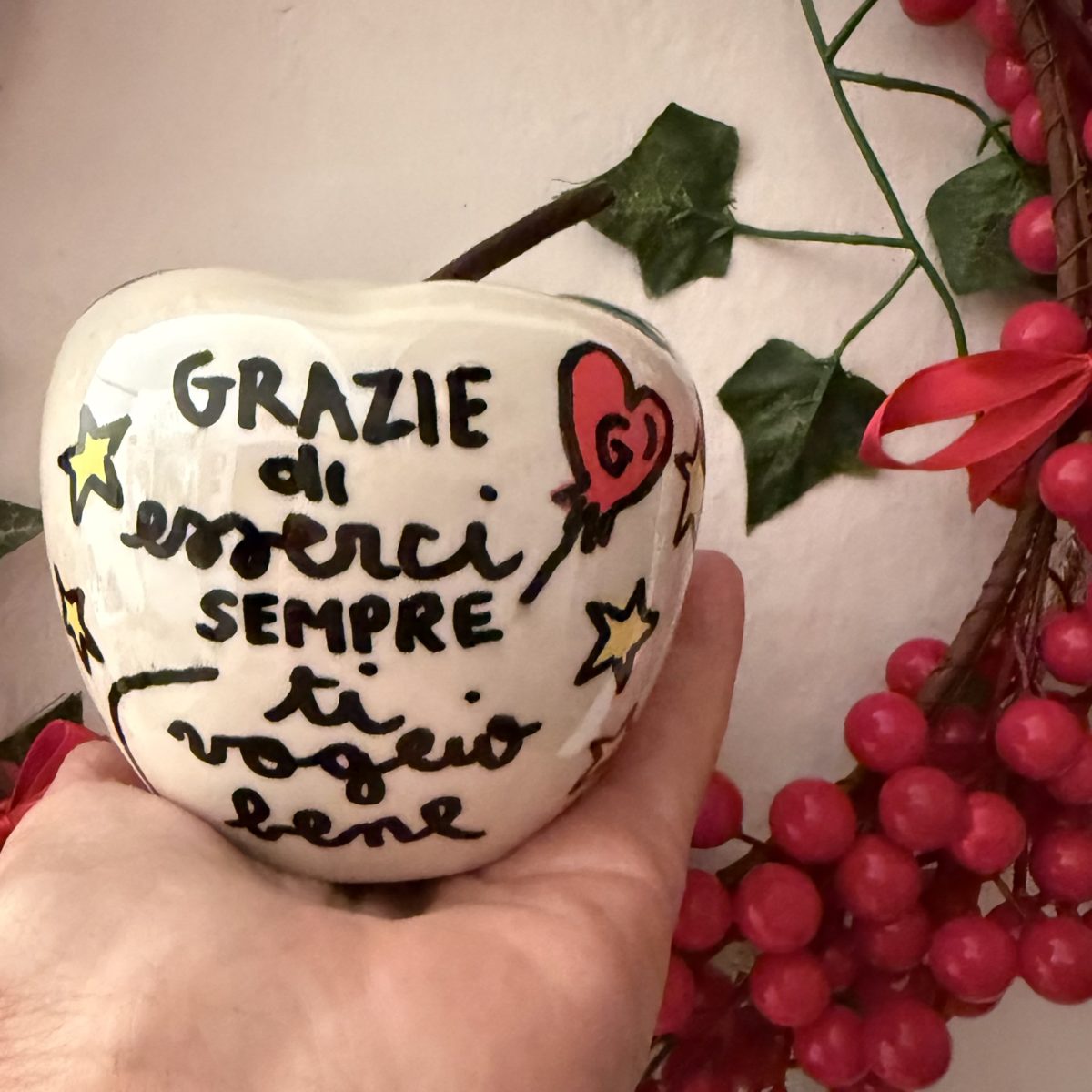 Mela luce con messaggi personalizzato -cm. - immagine 2