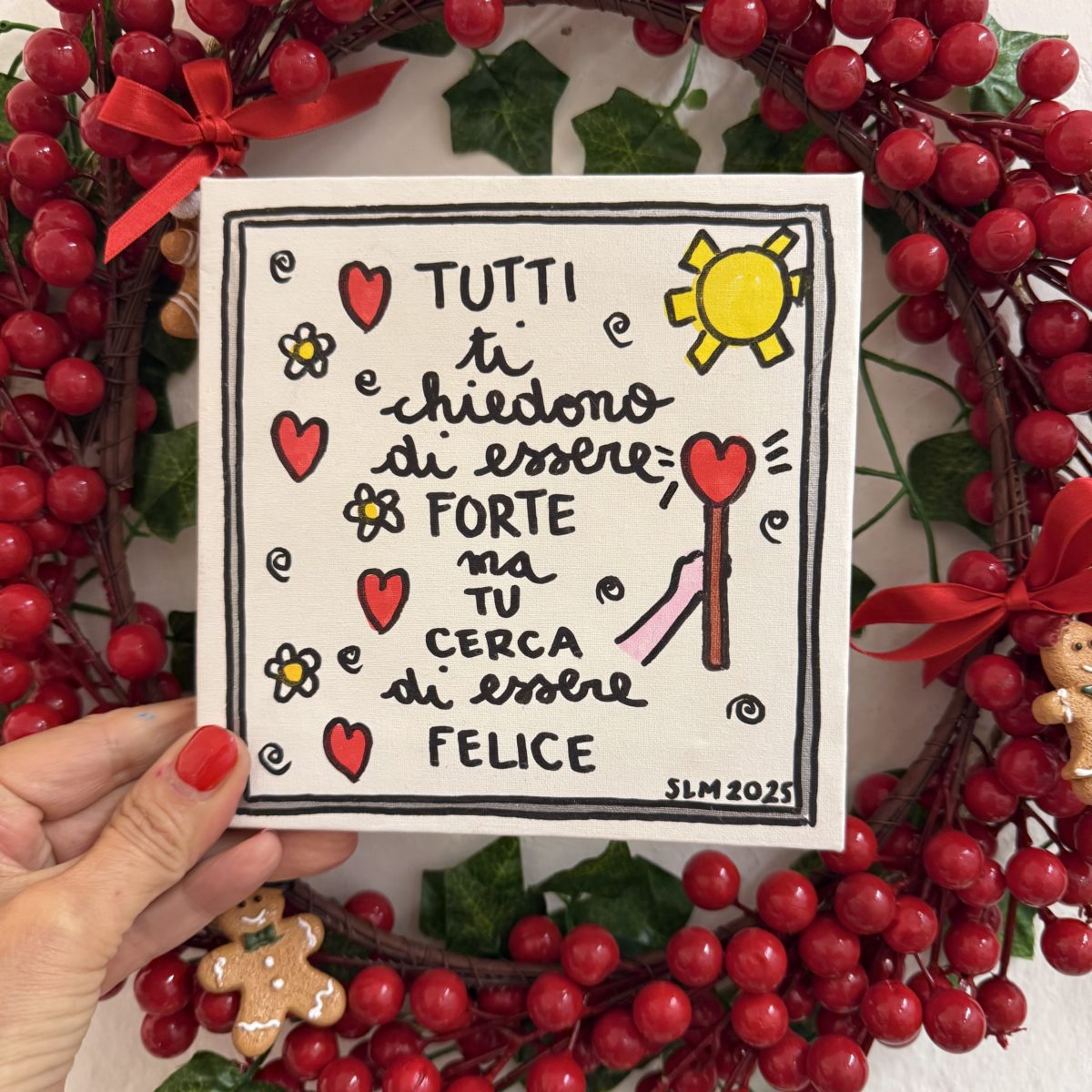 Tutti ti chiedono di essere forte - cm.15x15- - immagine 2